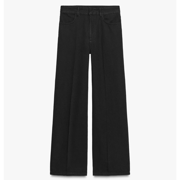 Zara Denim - Zara NWT black denim jeans wide leg 100% cotton